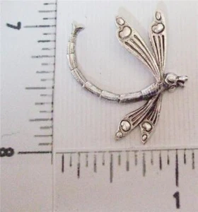 34214 Matte Silver Oxidized Victorian Dragonfly Jewelry Finding - Picture 1 of 1