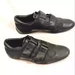Gucci Pelle Gummi Turnschuhe Turnschuhe Herren Gr. 40 SCHWARZ Leder Monogramm niedrig Top - Bild 1 von 18