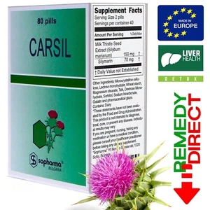 Desintoxicación natural del hígado CARSIL - 80 comprimidos extracto de semilla de cardo mariano 22,5 mg - Imagen 1 de 3