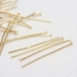 50-200 x KC GOLD Plated Alloy Head Pins 50mmx0.6mm Craft (IFIN-R017-KC) - Picture 1 of 1