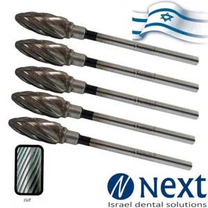 Set X5 Dental Lab HP Hartmetallschneider Bur Israel Acryl Stein Wolfram grob 12 - Bild 1 von 3
