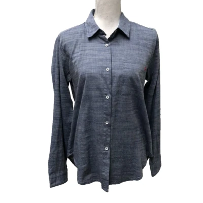 Espléndido Top Gris Malina Algodón Cambray Abotonado Mujer Medio Azul Náutico Foto 1 de 4