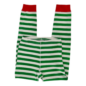 Hanna Anderson Green and White Striped Christmas Kids Pajama Pants Size US 10