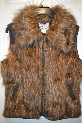 Cripple Creek Women's BROWN MED Faux Fur Vest - CR13742-31 - Image 1 of 4