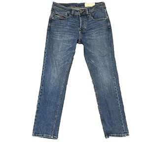 Diesel Mens Jeans Slim Straight Mid Blue Washed Faded Stretch W30 L28 * Larkee - Picture 1 of 13