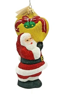 Larry Fraga PS Santa Claus Loves You Christmas Tree Holiday Glittered Ornament - Picture 1 of 6