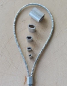 50 STÜCK Alu-Presshülsen für 2,0mm Drahtseil, Pressklemmen Aluminium Klemmhülse - Bild 1 von 3