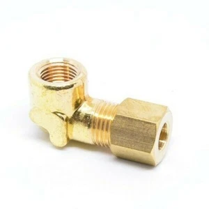1/4 Tube OD Compression to 1/8 Female Npt 90 Elbow Fitting Adapter HVAC Air - Picture 1 of 6