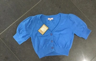 Nuevo con etiquetas Juicy Couture Nuevo y Generación Azul Algodón Mangas 3/4 Cárdigan Niñas 8 años y Logotipo Foto 1 de 4