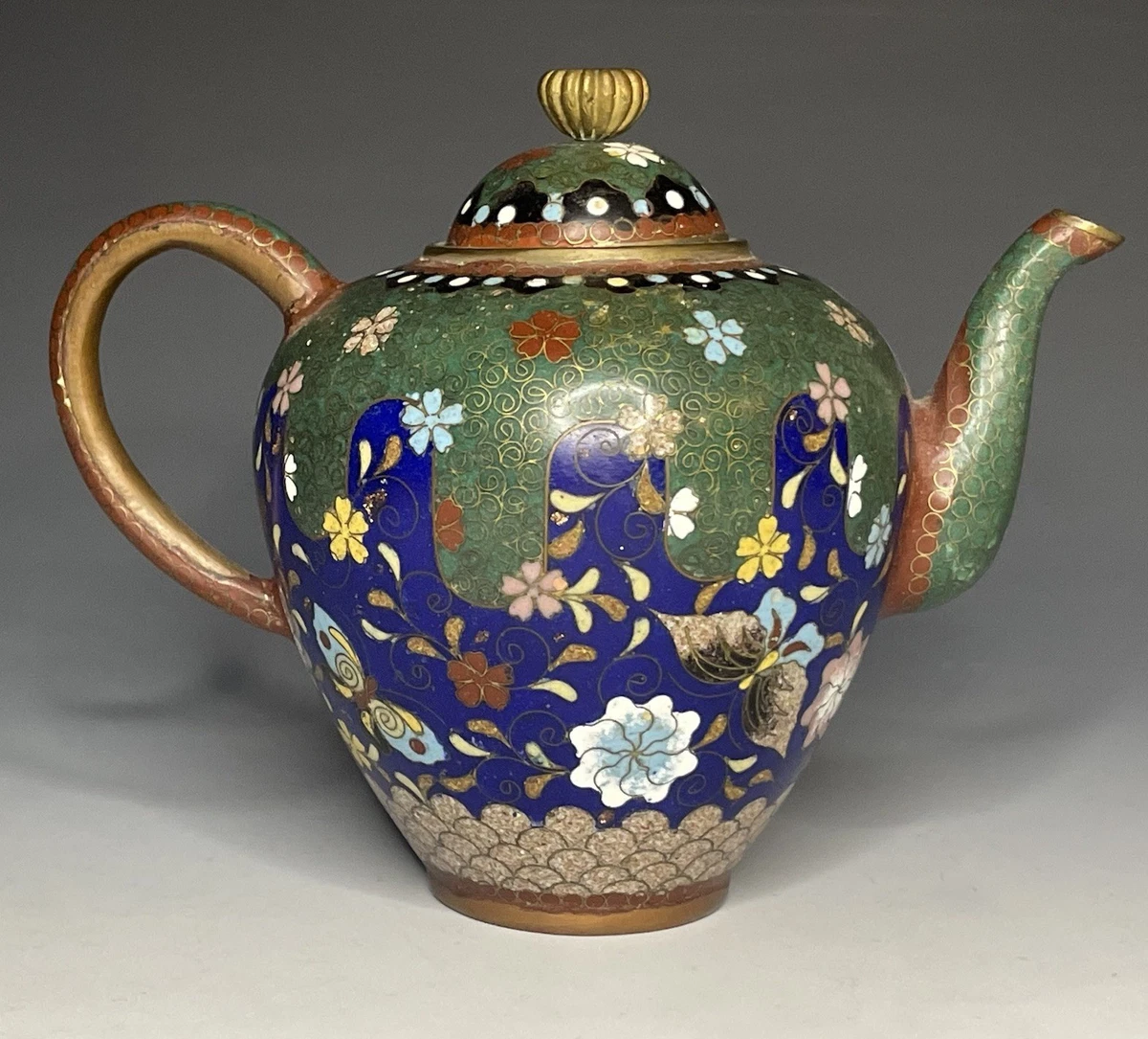 景泰蓝古董日本茶壶| eBay