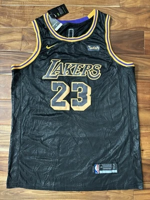 Camiseta Swingman Los Ángeles Lakers 2023 Lebron James Nike Talla 54 Negra Mamba Foto 1 de 4