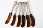 Q94O16- 6x Christofle Kaviarmesser versilbert Klingen Bakelit / Kunststoff