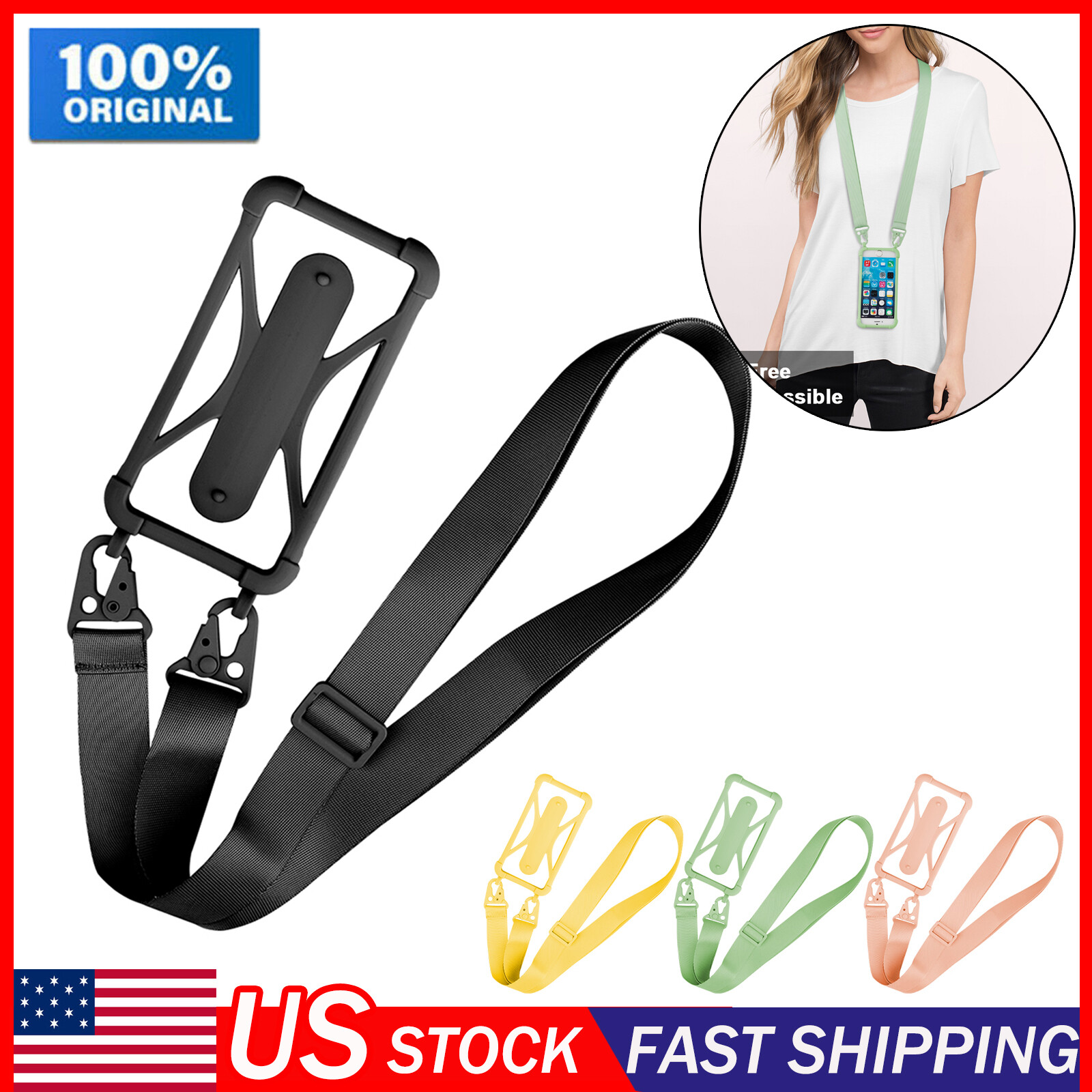 Universal Phones Silicone Lanyard Case Cover Holder Sling Necklace