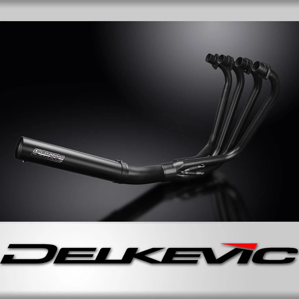 Kawasaki KZ650 CSR SR 76-83 Full 4-1 Ceramic Stainless Exhaust Straight Muffler - Image 1 of 4