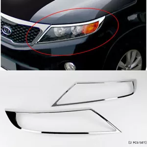 Chrome HEAD Light Lamp Cover Molding Trim car K-956 for Kia Sorento R 2010-2014 - Picture 1 of 7