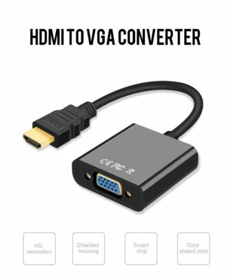 1080P HDMI Male to VGA Female Video Cable Cord Converter Adapter Laptop Monitor - Image 1 of 4