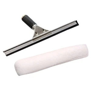 14" Professional Window Cleaning Equipment Glass Rubber Squeegee Blade + Cleaner - Picture 1 of 15