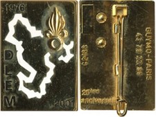 D. E. legion mayotte, 1976, 2001, embossed grenade 25 ° anniversary, guymo (9163)