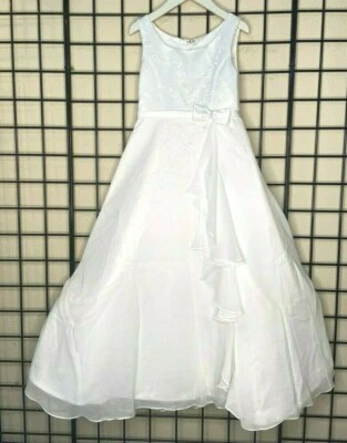 NWT NEW White Satin, Chiffon Sweetie Pie Pageant/Party/Formal Gown 7Y-Fit 7/8/9Y - Image 1 of 4
