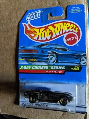 1999 Hot Wheels X-Ray Cruiser Series '63 Corvette Stingray Black Gold Graphics - Image 1 of 2