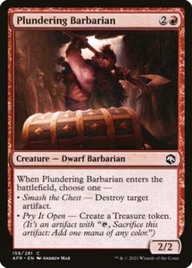 MTG Magic AFR D&D Forgotten Realms - 1x EN NM 158 C Plundering Barbarian - Picture 1 of 1