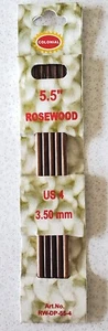 Colonial Rosewood Set of 5 Double Point Size US 4 (3.50mm) Knitting Needles 5.5" - Imagen 1 de 4