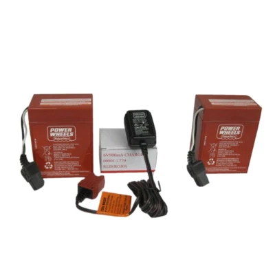 Power Wheels 00801-0712 2 piezas 6V baterías rojas y una combinación de cargador genuina Foto 1 de 3