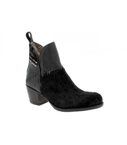 SENDRA Women's Black Leather Cowboy Boots Hair Sz 40 Spain - Picture 1 of 12