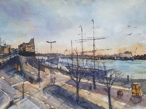 Bild-Picture-Aquarell- Hamburg - Landungsbrücken -Fine Art Print- 40 x 30 cm - Bild 1 von 8
