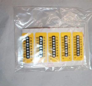 10x Farnell 522958 Thermindex Temp Strip 8A 40°C-71°C Indicator Sensor Label - Picture 1 of 1