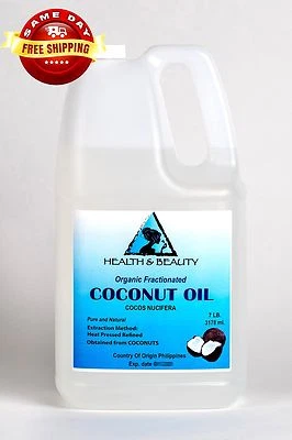 H&B OILS CENTER COCONUT OIL FRACTIONATED ORGANIC CARRIER ULTRA REFINED PREMIUM 100% PURE 7 LB