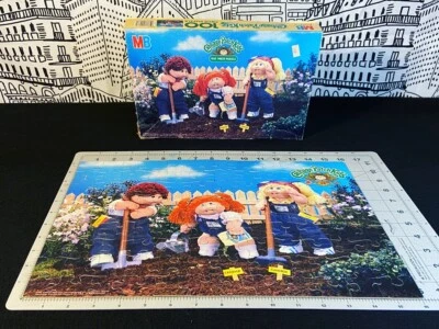VTG 80s Cabbage Patch Kids CPK Milton Bradley 100 PC Puzzle Garden 1984 COMPLETE - Image 1 of 4