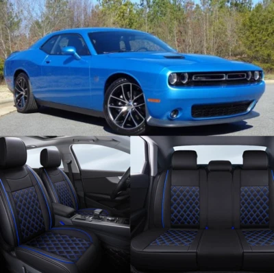5-Seat Car Seat Cover Full Set Cushion For Dodge Challenger SXT ST R/T GT Coupe Foto 1 de 4