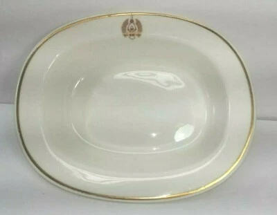 RARE Cauldon England Rimmed Oval Serving Bowl w/Gold Winged Scarab Beetle Foto 1 de 4