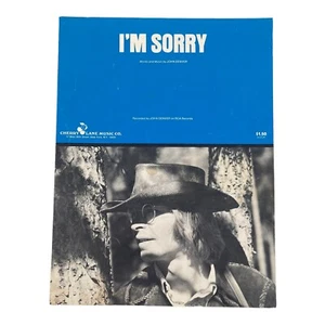 Vintage Sheet Music I'M SORRY John Denver 1975 Cherry Lane RCA Records - Picture 1 of 9