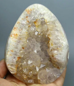 1.23lb Agate Geode! NATURAL Amethyst CRYSTAL QUARTZ Geode Agate Egg Reiki Health - Picture 1 of 12