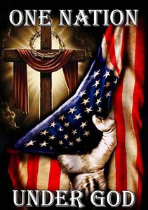 One Nation Under God Cross American Double Sided Garden Flag 12"x18" SGF020 - Picture 1 of 2