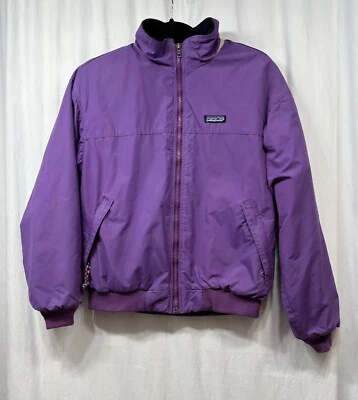 Chaqueta cortavientos Patagonia púrpura años 90 vintage forrada de lana cremallera para nieve niños 14 Foto 1 de 4