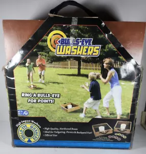 Fundex Bulls-Eye Washer Toss Yard Summer Game W/ Wood Case & 8 Washers - Picture 1 of 13