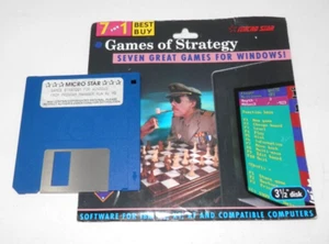 Micro Star 7 Games of Strategy Vintage IBM Software 3.5" Floppy Windows 3.0 1992 - Photo 1/6