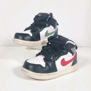Nike Jordan 1 Retro Mid Black/Red/White/Blue Sz 5c 640735-052 - Picture 1 of 9