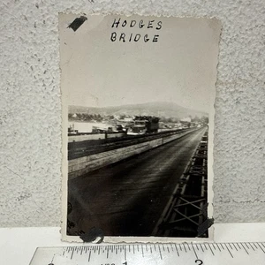 Vintage Snapshot Photo US Military Hodges Bridge Truck Hauling Prisoners WWII - Picture 1 of 3