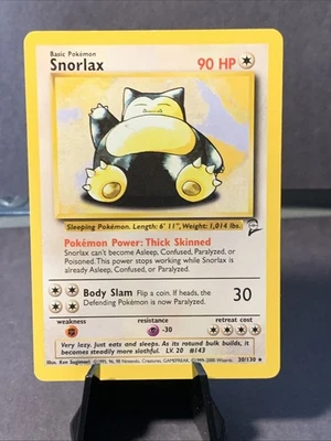 Pokemon TCG Snorlax #30/130 Non Holo Rare Base Set 2 WOTC VTG 2000 - Image 1 of 2