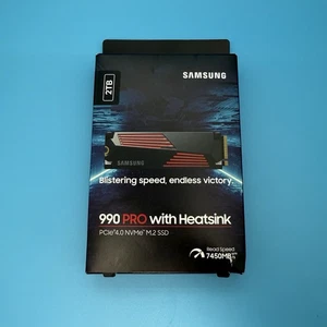 Samsung - 990 PRO 2TB SSD PCIe Gen 4x4 NVMe mit Kühlkörper NEU PS5 kompat. VERSIEGELT! - Bild 1 von 4