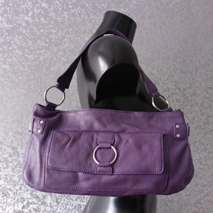 PARADOX Purple Genuine Leather & Man Made Trim Tote Bag Handbag Sz 33x18x8.5 cm - Picture 1 of 20