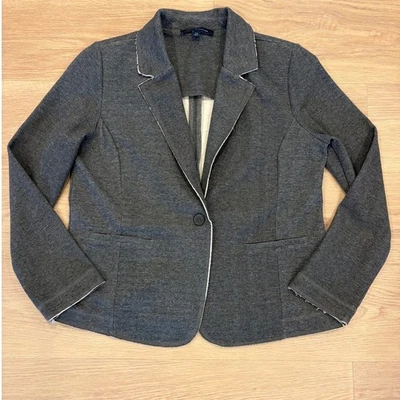Tommy Hilfiger Blazer Gris Mezcla Algodón/Poliéster Dobladillo Crudo Mujer Talla Grande  Foto 1 de 4