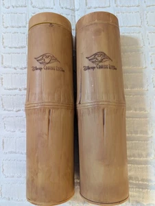 Lote de dos vasos de bambú sintético Disney Cruise Line 16 pisos. X 2 Tiki - Imagen 1 de 3