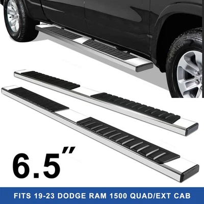 CHROME 6.5" Wide Running Boards Fits DODGE Ram 1500 Quad Cab 2019-2023 New Body - Image 1 of 4