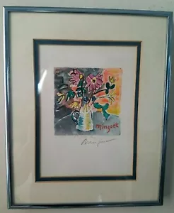 Alexandre Minguet Original Fine Art Lithograph Fluer Flowers Numbered & Signed - Picture 1 of 4