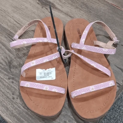 Sandalia Steve Madden J Ciruela Margarita Estrás Tirantes Punta Abierta Talla 3 Nueva con Etiquetas Foto 1 de 4